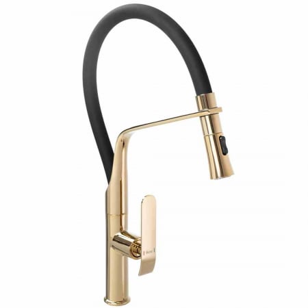 Baterii bucătărie - Baterie bucătărie culoare auriu înălțime 48 cm material alamă model Castor Black Gold