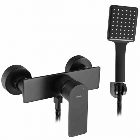 Baterii duș - Baterie duș culoare neagră înălțime 12 cm material alamă/ABS model Urban Black