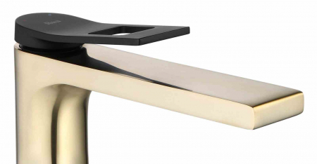 Baterie chiuvetă culoare auriu periat înălțime 25.5 cm material alamă model Soul Gold/Black High [1]