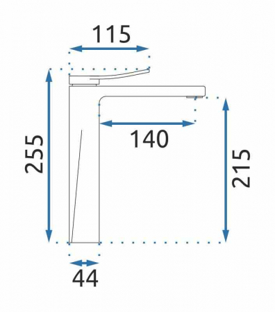 Baterie chiuvetă culoare auriu periat înălțime 25.5 cm material alamă model Soul Gold/Black High [3]