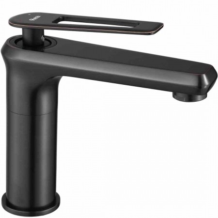 Baterii chiuvetă - Baterie lavoar culoare neagră înălțime 15 cm material alamă model Blade Old Black Low