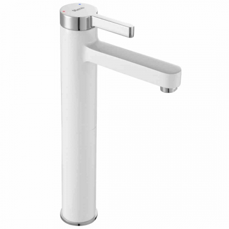 Baterii chiuvetă - Baterie chiuvetă culoare albă înălțime 28 cm material alamă model Polo Chrome/White High