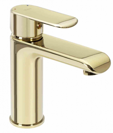 Baterii chiuvetă - Baterie lavoar culoare auriu înălțime 17 cm material alamă model Bloom Gold Low