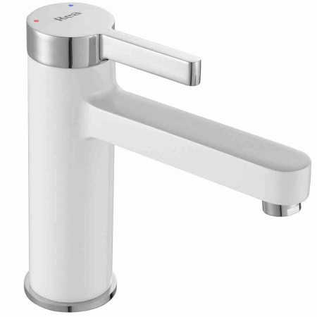 Baterii chiuvetă - Baterie lavoar culoare albă înălțime 15 cm material alamă model Polo Chrome/White Low