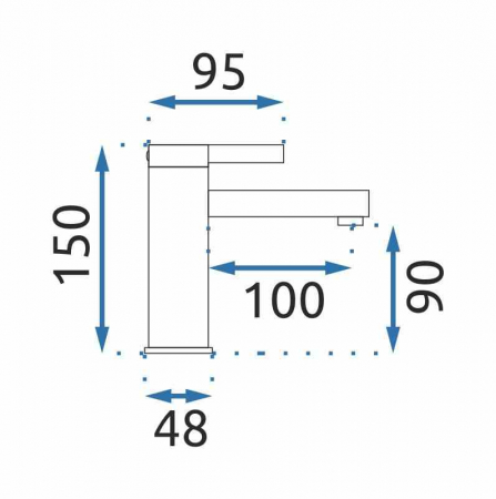 Baterie lavoar culoare negru mat înălțime 15 cm material alamă model Polo Black Gold Low [3]