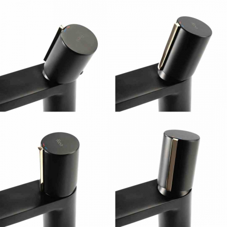 Baterie lavoar culoare negru mat înălțime 18 cm material alamă model Black Gold Low [5]