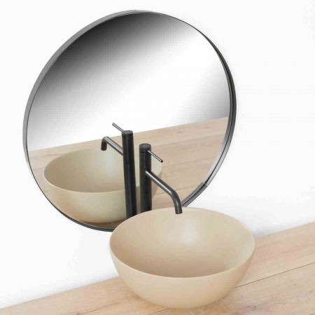 Baterie lavoar culoare neagră înălțime 34 cm material alamă model Lugano Slim Black [2]