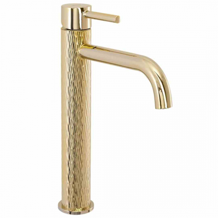Baterie chiuvetă culoare auriu înălțime 28 cm material alamă model Lungo Art Gold High