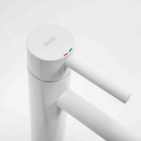 Baterie lavoar culoare albă înălțime 28 cm material alamă model Lungo White High [3]