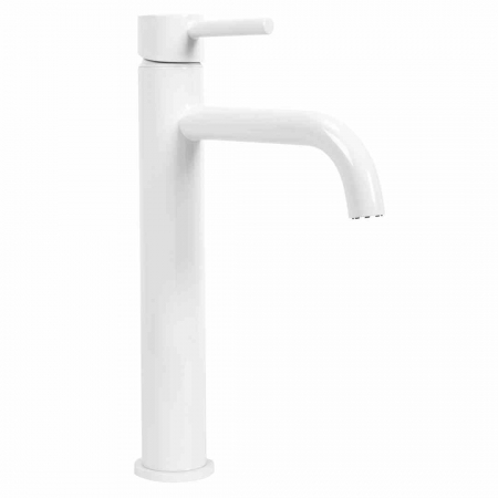Baterii chiuvetă - Baterie lavoar culoare albă înălțime 28 cm material alamă model Lungo White High