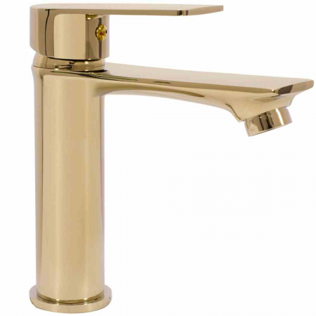 Baterie chiuvetă culoare auriu înălțime 16.5 cm material alamă model Mayson Gold Low