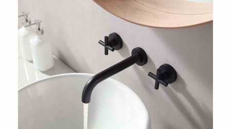 Baterie chiuvetă culoare negru mat înălțime 6.2 cm material alamă model Exit Black [1]