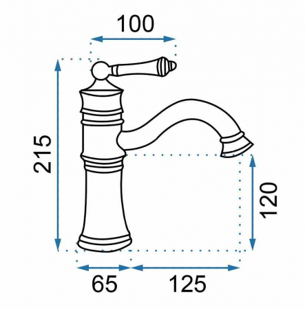 Baterie chiuvetă culoare neagră înălțime 21.5 cm material alamă model Vintage Old Black Low [8]