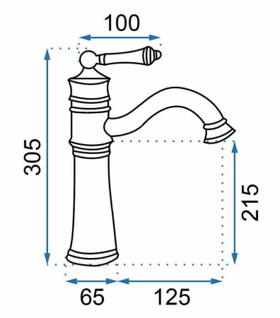 Baterie lavoar culoare neagră înălțime 30.5 cm material alamă model Vintage Old Black High [4]