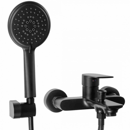 Baterii cadă - Baterie cadă culoare neagră înălțime 10 cm material alamă model Mayson Black