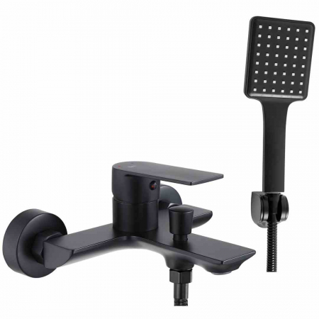 BATERII SANITARE - Baterie cadă culoare negru mat înălțime 10 cm material alamă model Urban Black