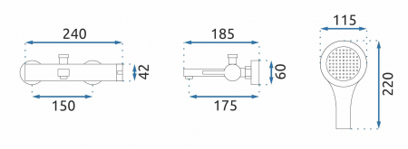 Baterie cadă culoare negru mat înălțime 8.5 cm material alamă model Polo Black Gold [7]