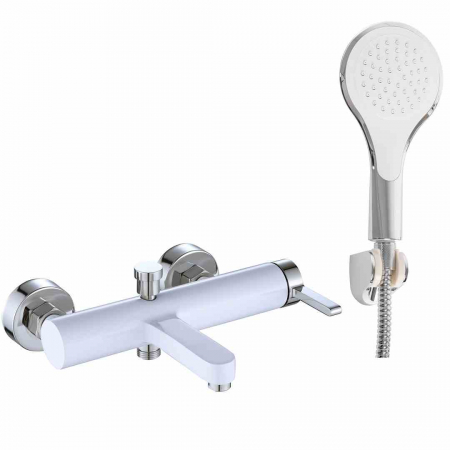 Baterii cadă - Baterie cadă culoare albă înălțime 8.5 cm material alamă model Polo Chrome/White