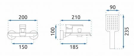 Baterie cadă culoare auriu periat înălțime 10 cm material alamă/ABS model Hass Gold Brushed [4]