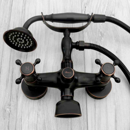 Baterie cadă culoare neagră înălțime 26.5 cm material alamă model Retro Old Black [4]