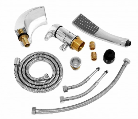 Baterie cadă tip cascadă culoare crom înălțime 24 cm material alamă model Riven Chrome [5]