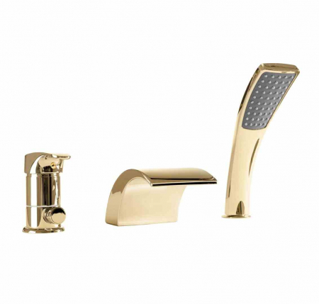Baterii cadă - Baterie cadă tip cascadă culoare aurie înălțime 24 cm material alamă model Riven Gold