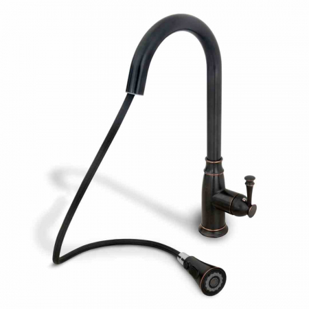 Baterie bucătărie culoare neagră înălțime 43 cm material alamă model Deco Old Black [3]