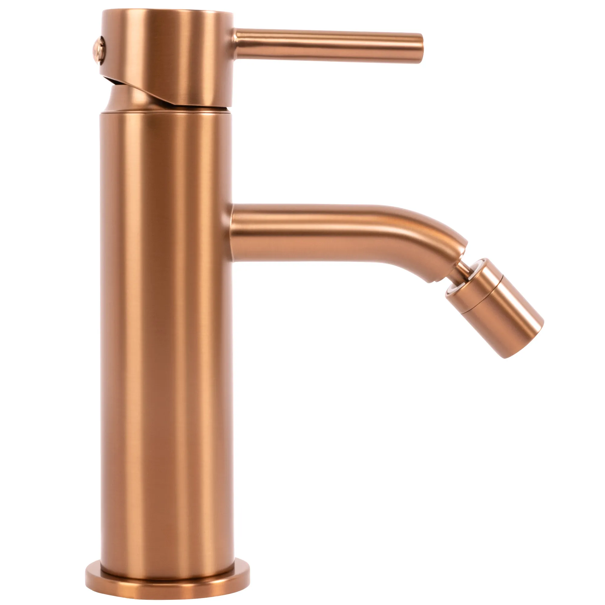 Baterii bideu - Baterie bideu finisaj cupru periat înălțime 17 cm material alamă model Lungo Copper Brush