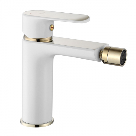 Baterii bideu - Baterie bideu culoare albă înălțime 16 cm material alamă model Bloom White/Gold