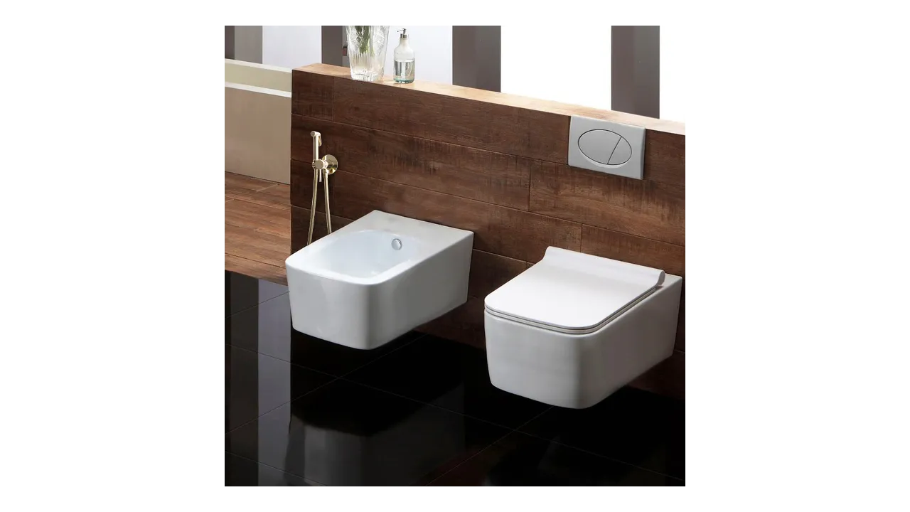 Baterie bideu culoare auriu înălțime 11 cm material alamă model Loop Gold [2]