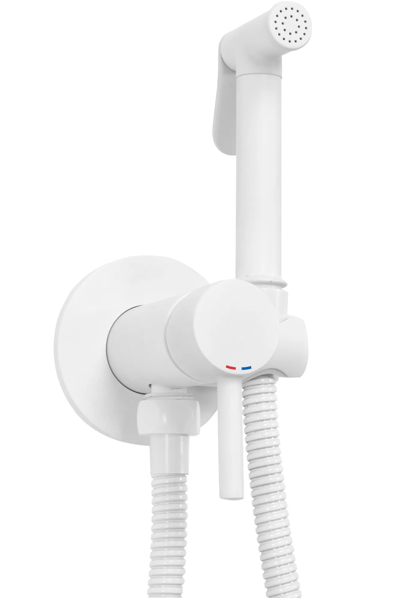 Baterii bideu - Baterie bideu culoare albă înălțime 11 cm material alamă model Lungo Loop White
