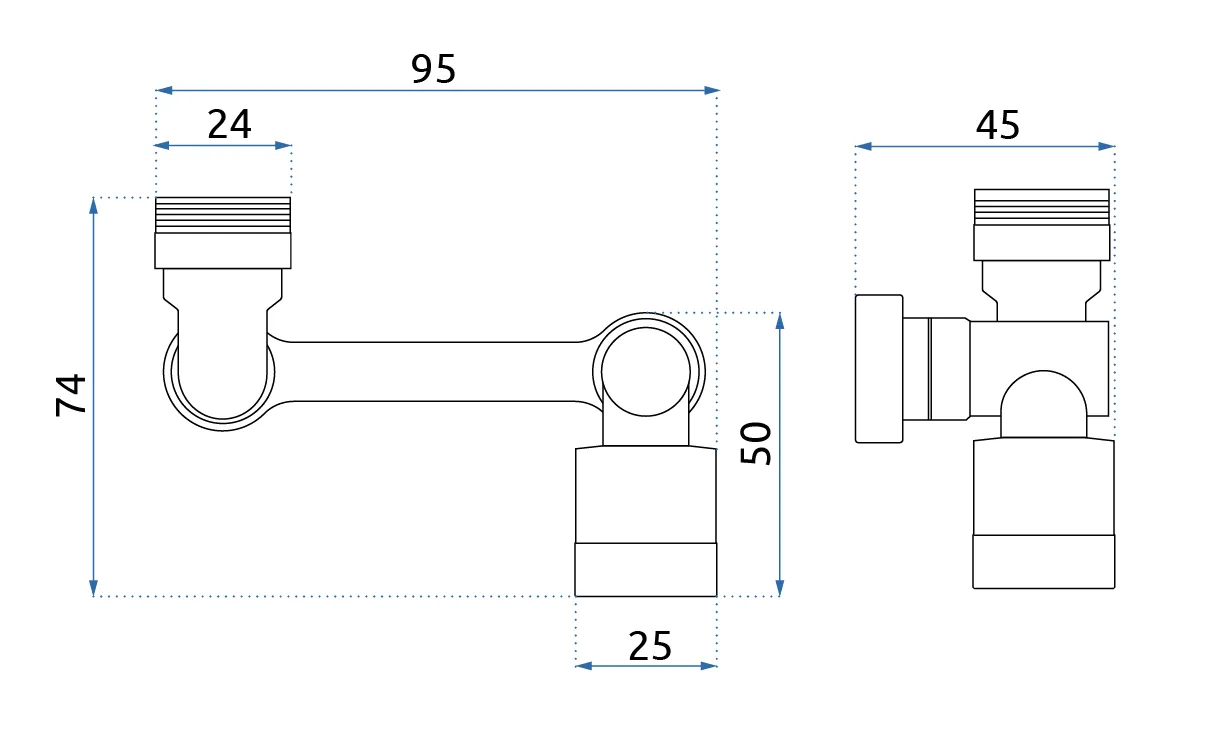 Baterie bideu culoare crom înălțime 14 cm material alamă model Storm Chrome [14]