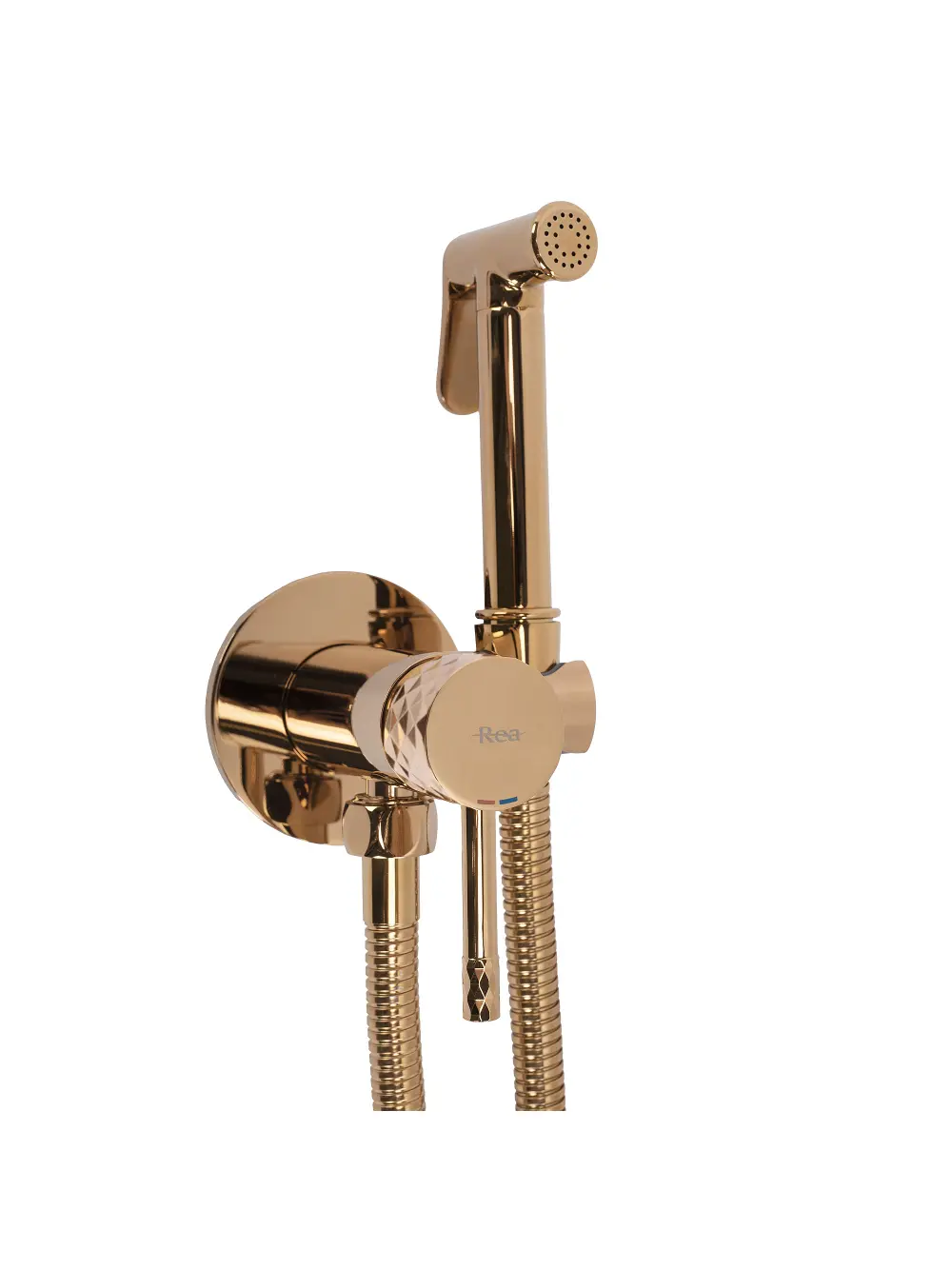 BATERII SANITARE - Baterie bideu culoare cupru lucios model Lungo Loop Diamond Copper