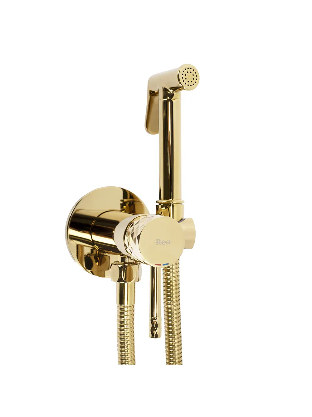 Baterie bideu culoare auriu lucios model Lungo Loop Diamond Gold