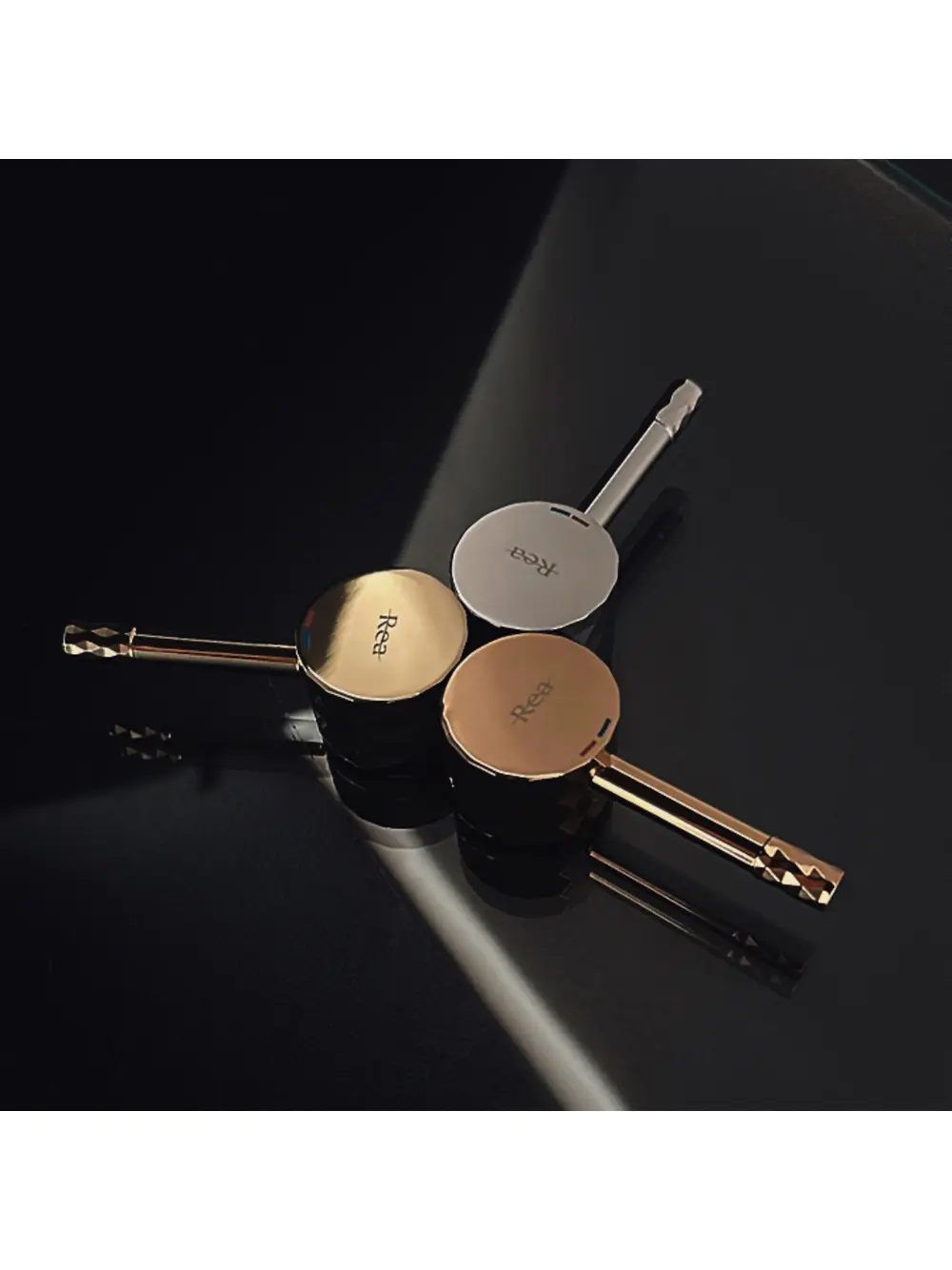 Baterie bideu culoare cupru lucios model Lungo Loop Diamond Copper [2]