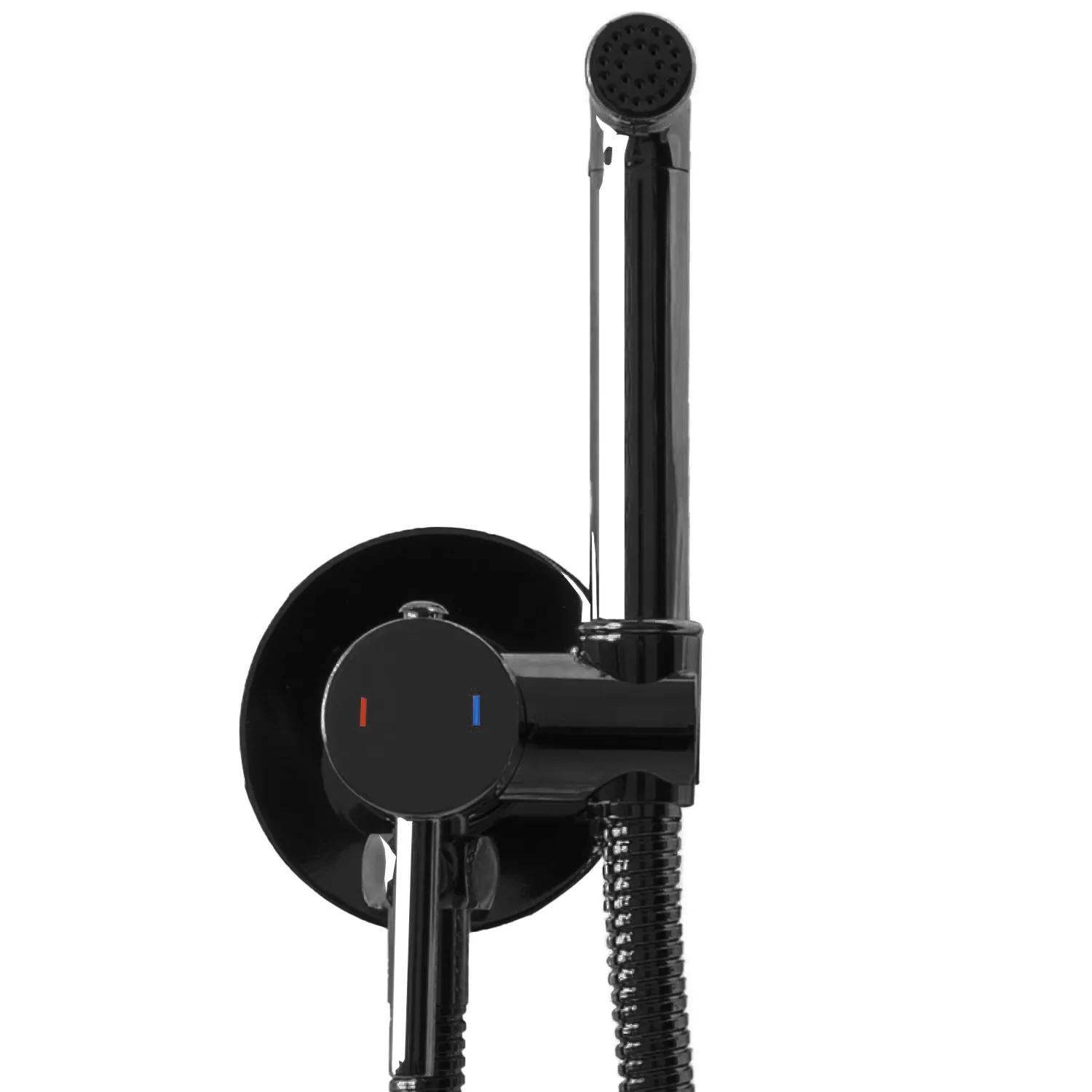 Baterie bideu culoare negru lucios material alamă model Lungo Loop Black Metalic [1]