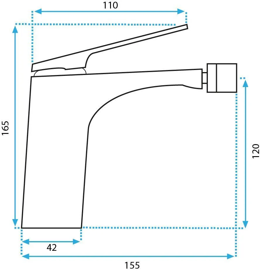 Baterie bideu finisaj cupru periat înălțime 17 cm material alamă model Avalon Copper Brushed [5]