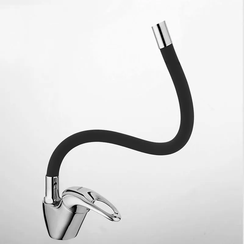 Baterie bucătărie culoare crom înălțime 57 cm material alamă model Lupi Black [1]