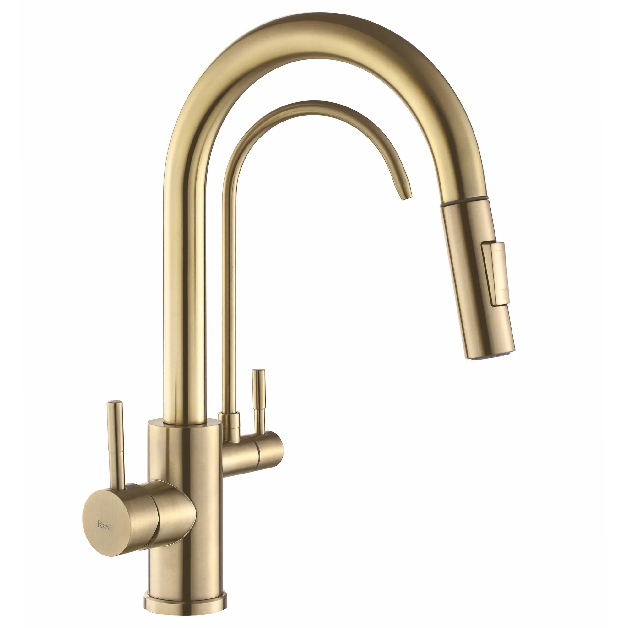 Baterii bucătărie - Baterie bucătărie culoare auriu periat înălțime 37 cm material alamă model Eco Fresh Brush Gold