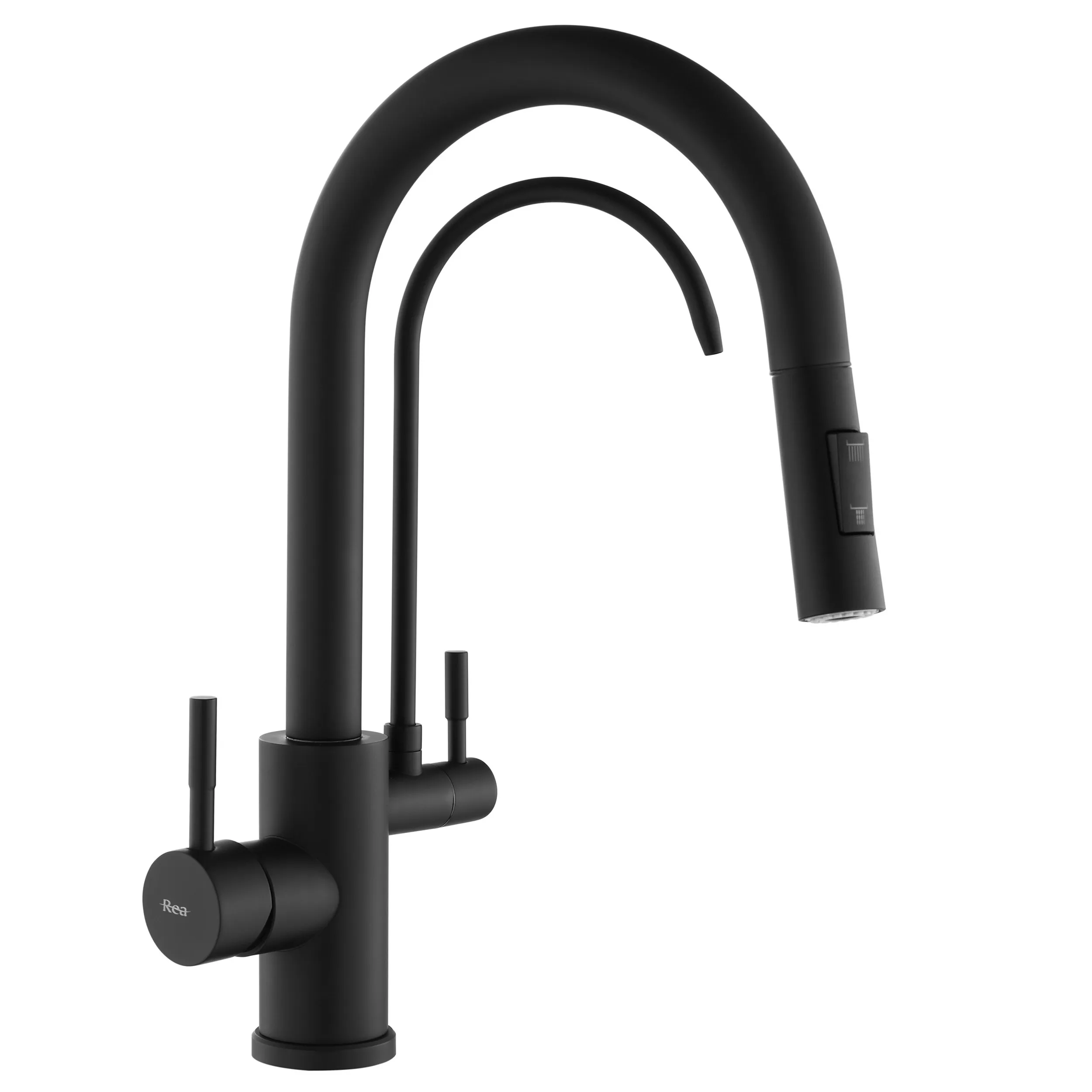 Baterii bucătărie - Baterie bucătărie culoare negru mat înălțime 37 cm material alamă model Eco Fresh Black Mat