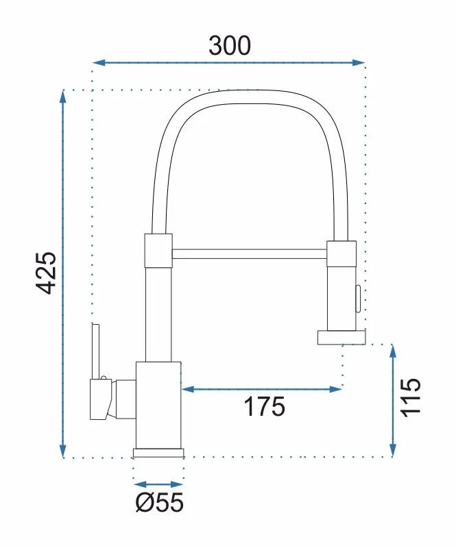 Baterie bucătărie culoare crom periat înălțime 42 cm material alamă model Colin Brushed Chrome [7]