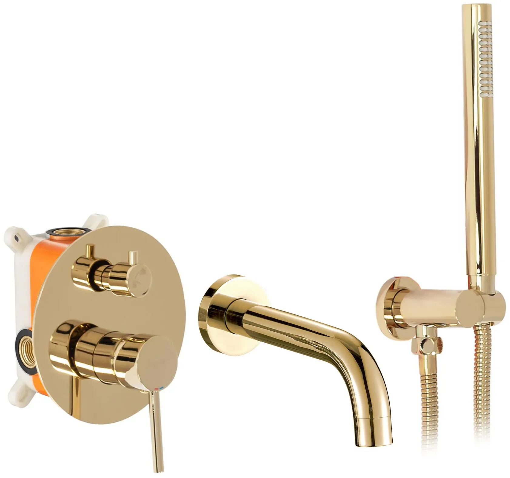 Baterii cadă - Baterie cadă culoare aurie înălțime 16 cm material alamă model Lungo Gold