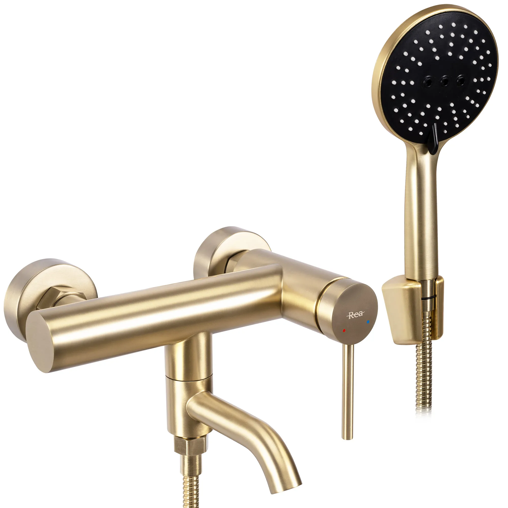 Baterii cadă - Baterie cadă culoare auriu periat înălțime 11 cm material alamă/ABS model Clif Brush Gold