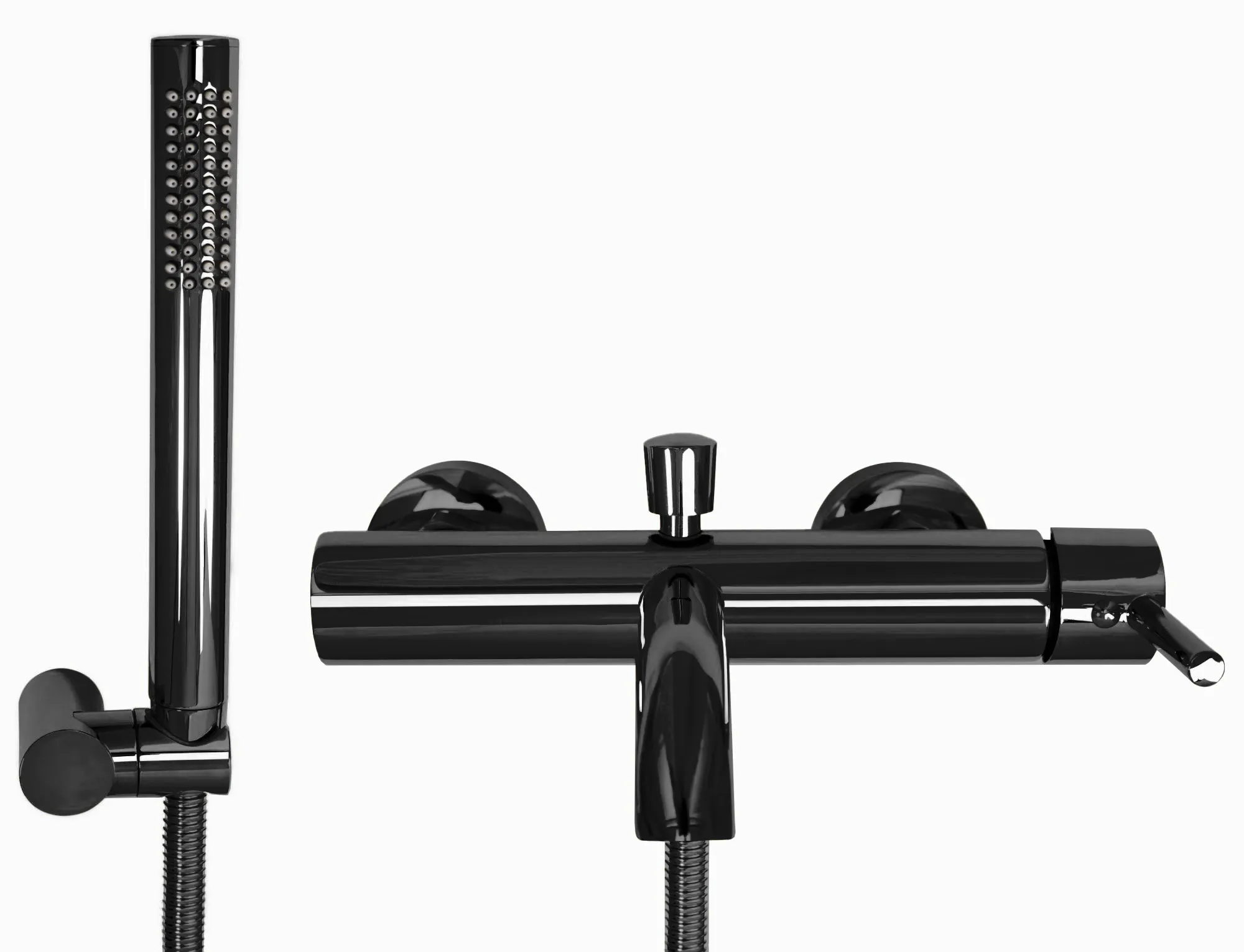 Baterie cadă culoare negru metalic înălțime 4.5 cm material alamă model Lungo Black Metalic [1]