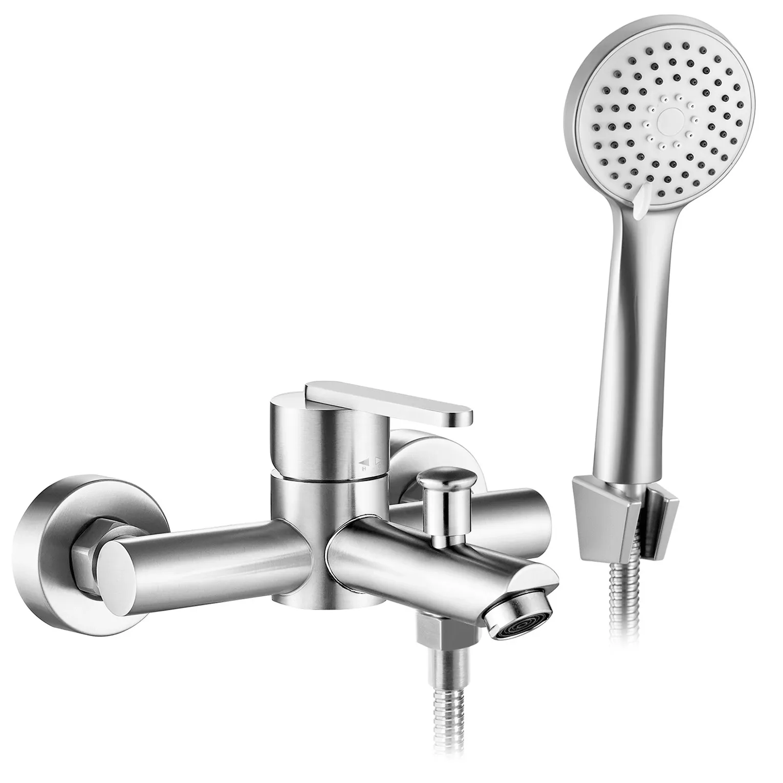 BATERII SANITARE - Baterie cadă culoare crom finisaj periat înălțime 10 cm model Ontario Brushed Chrome