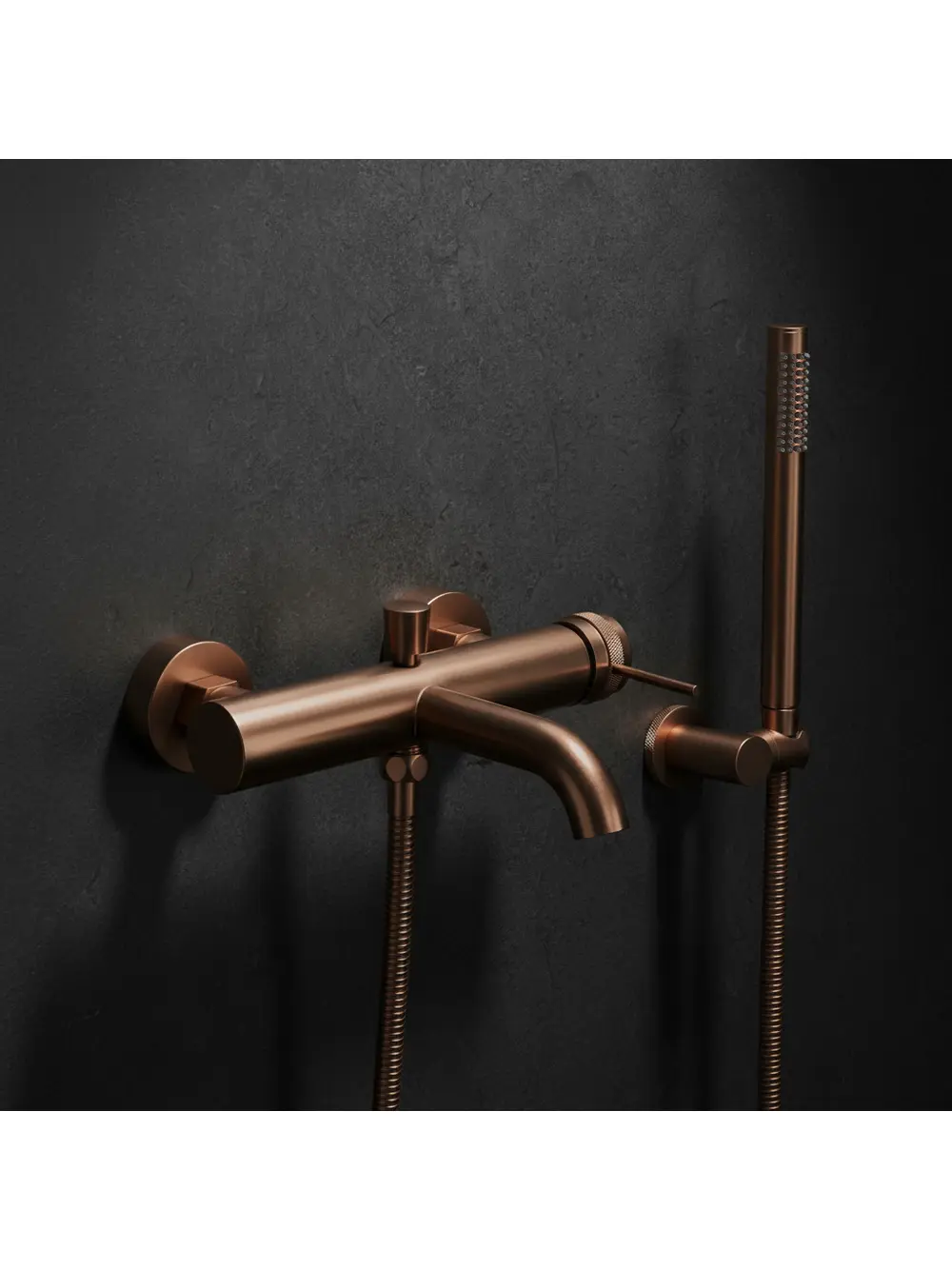 Baterie cadă culoare cupru periat înălțime 4.5 cm material alamă/ABS model Lungo Grip Brushed Copper [4]