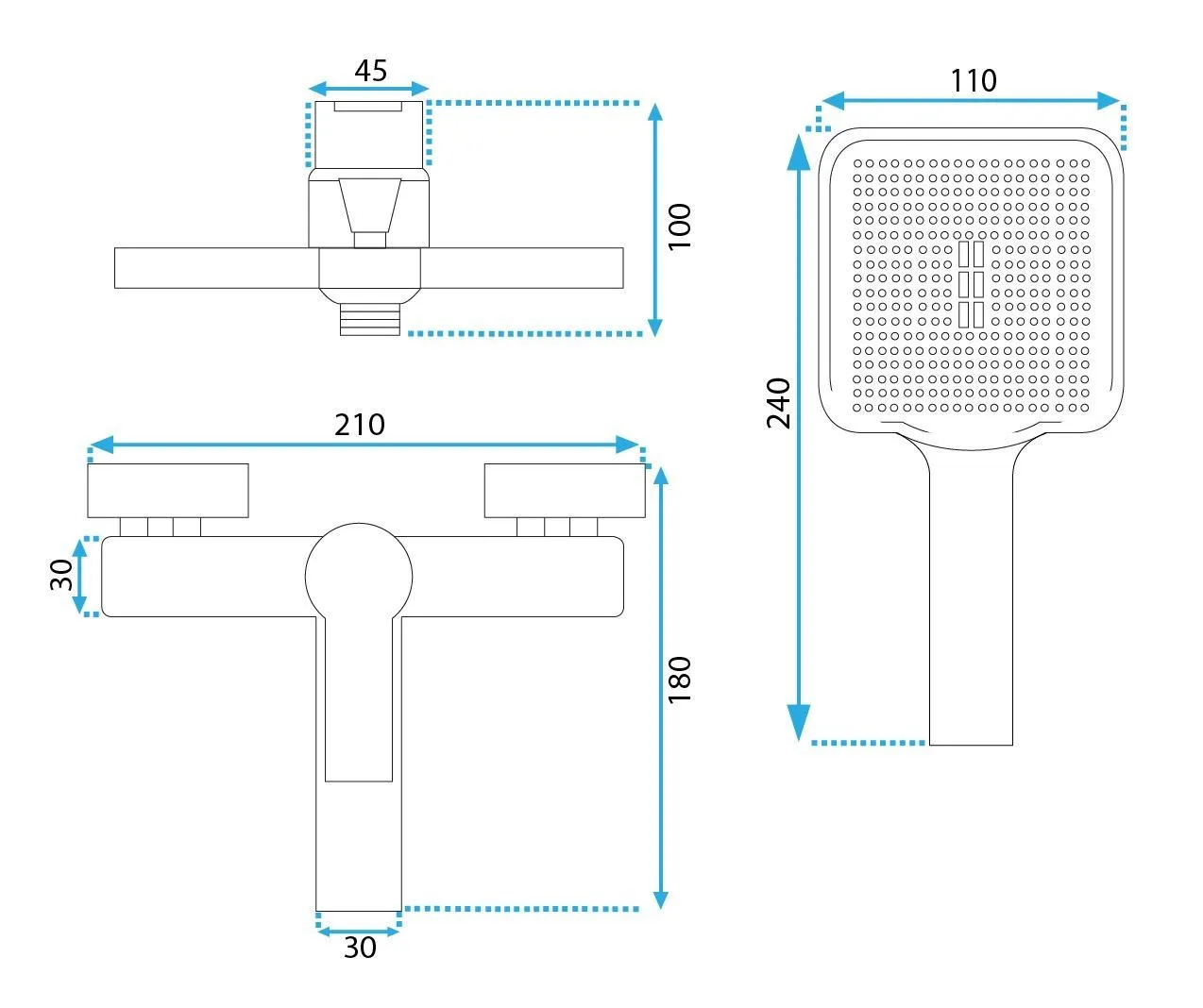 Baterie cadă culoare cupru periat model Argus Copper Brushed [5]