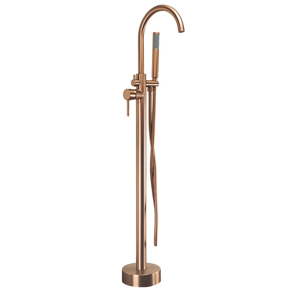 BATERII SANITARE - Baterie cadă de podea culoare cupru periat înălțime 110 cm model Lungo Copper Brushed