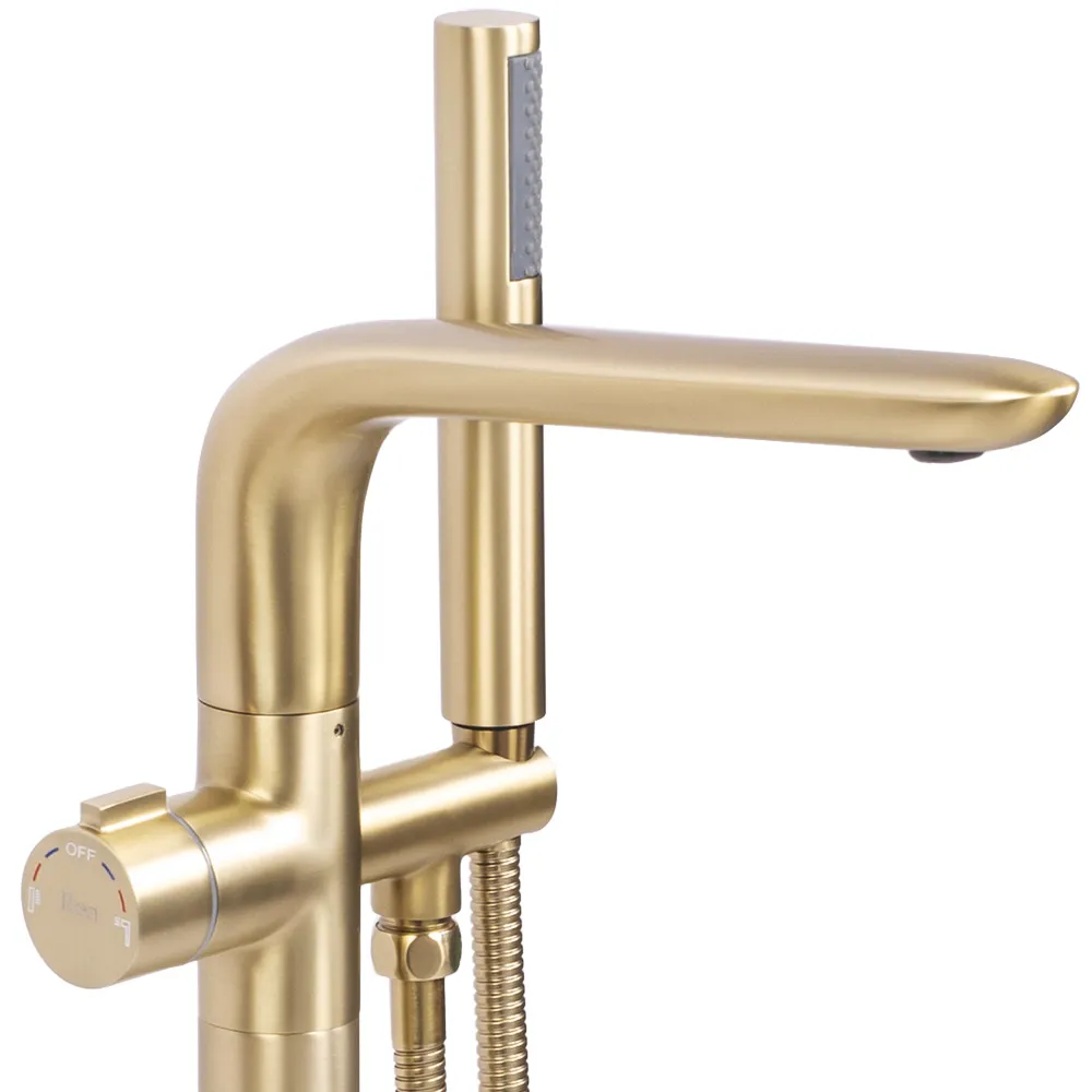 Baterie cadă de podea culoare auriu periat înălțime 92 cm material alamă model Clark Gold Brushed [1]