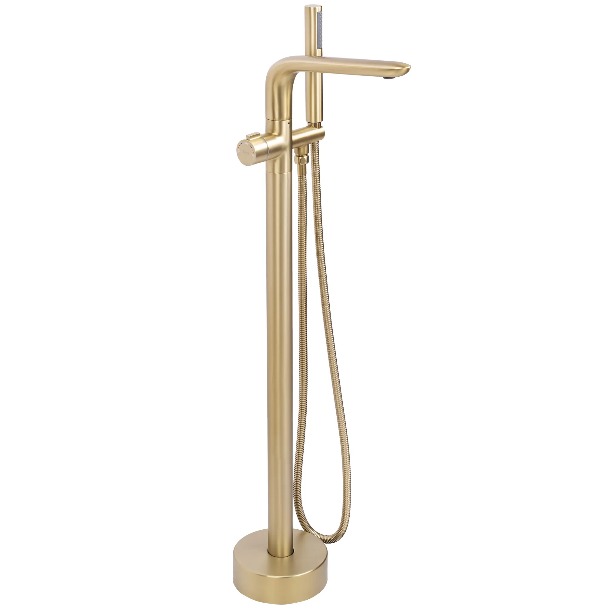 Baterii cadă - Baterie cadă de podea culoare auriu periat înălțime 92 cm material alamă model Clark Gold Brushed